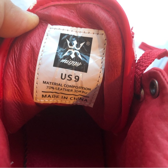 Miggy Vintage Red High-Top Sneakers Men’s Size 9 Lace-Up Life-Style Casual Shoes - Picture 6 of 16